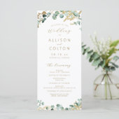Programme Mariage de boho d'or de l'eucalyptus rustique (Debout devant)