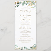 Programme Mariage de boho d'or de l'eucalyptus rustique (Devant)