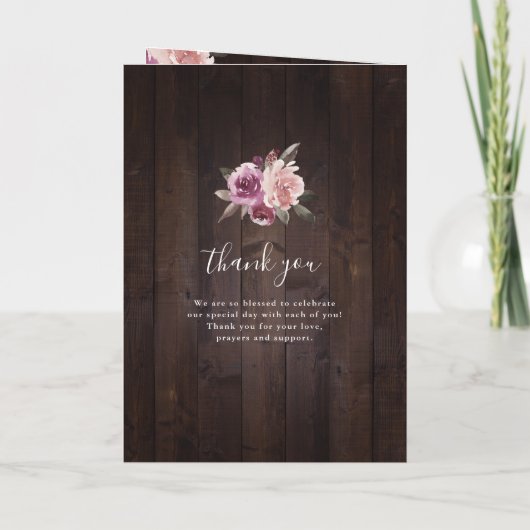 Programme Mariage de bois rustique mauve et mûrier (Dos)