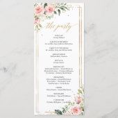 Programme Mariage de cadre géométrique rose rose or (Dos)