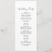 Programme Mariage de calligraphie noir délicat (Dos)