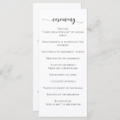 Programme Mariage de calligraphie noir et blanc (Devant / Derrière)