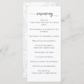 Programme Mariage de calligraphie noir et blanc en fleurs sa (Devant / Derrière)