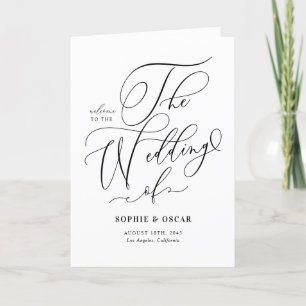 Programme Mariage de calligraphie noir Whimsical