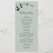 Programme Mariage de calligraphie romantique Eucalyptus Sage (Dos)