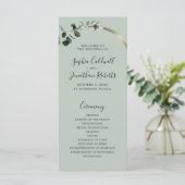 Programme Mariage de calligraphie romantique Eucalyptus Sage (Debout devant)