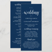 Programme Mariage de, Cérémonie Mariage moderne, Navy Blue P (Devant / Derrière)