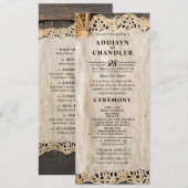 Programme Mariage de charme rustique Burlap & Lace Barn Wood (Devant / Derrière)