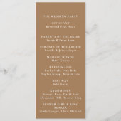 Programme Mariage de chronologie minimaliste Brown (Dos)