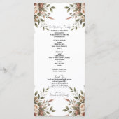 Programme Mariage de coin floral élégant vert olive et blanc (Dos)