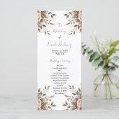 Programme Mariage de coin floral élégant vert olive et blanc (Debout devant)