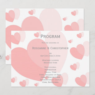 Programme Mariage de conception Coeurs de couleur rose