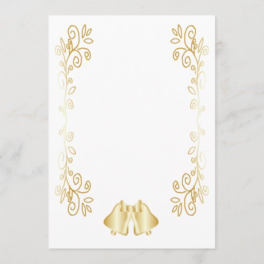 Programme Mariage de conception de cloches de couleur or (Dos)