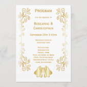 Programme Mariage de conception de cloches de couleur or (Devant)