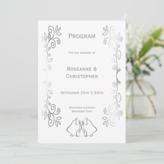 Programme Mariage de conception de défilement Silver Bells (Debout devant)