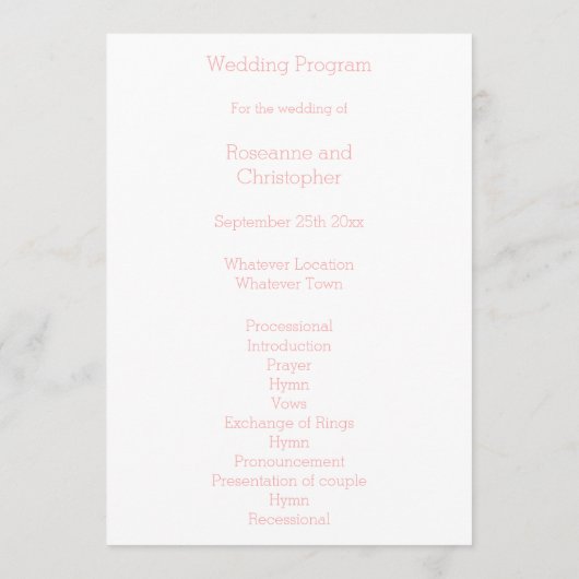 Programme Mariage de conception de gâteau mariage (Dos)