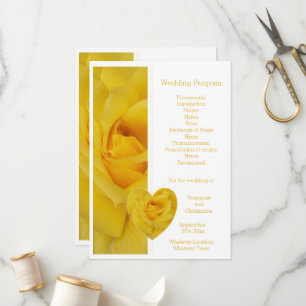 Programme Mariage de conception du coeur rose jaune