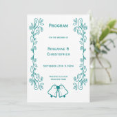 Programme Mariage de conception turquoise pour le défilement (Debout devant)