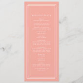 Programme Mariage de corail doux AVERTISSEMENT Peach Minimal (Dos)