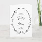 Programme Mariage de couronne de Fleur sauvage blanc et noir (Devant)