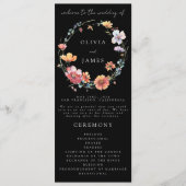 Programme Mariage de couronnes Fleur sauvage d'aquarelle noi (Devant)