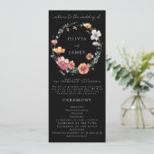 Programme Mariage de couronnes Fleur sauvage d'aquarelle noi (Debout devant)