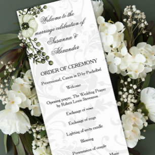 Programme Mariage de couronnes florales Boho vert