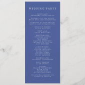 Programme Mariage de courroie Fleur sauvage d'aquarelle bleu (Dos)