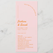 Programme Mariage de discothèque rose et orange (Devant)