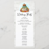 Programme Mariage de Ferme Automnal de Campagne Rustique au  (Dos)