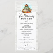 Programme Mariage de Ferme Automnal de Campagne Rustique au  (Devant)