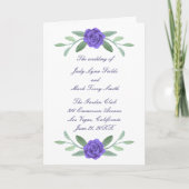 Programme Mariage de feuillage bleu violet Floral (Devant)