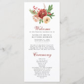 Programme Mariage de feuillage de Pin Floral Terracotta (Devant)