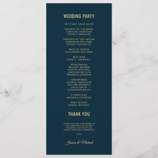 Programme Mariage de feuillage Feuille Green Fall Green Gold (Dos)