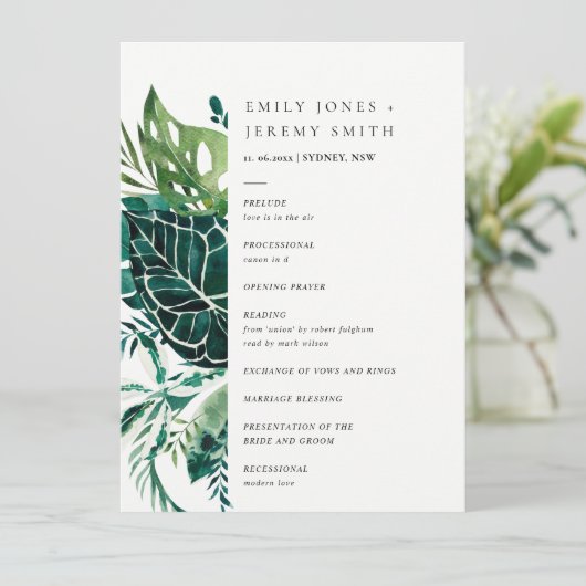 Programme Mariage de feuillage vert de Monstera Tropical (Debout devant)