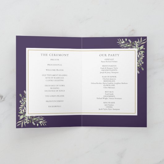 Programme Mariage de feuillage vert pourpre (Intérieur)