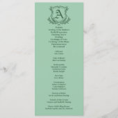 Programme Mariage de feuille de menthe rétro et de monogramm (Devant)