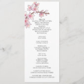 Programme Mariage de fleurs de cerisier d'aquarelle (Devant)