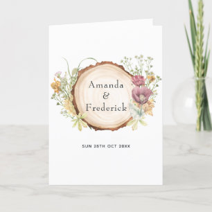 Programme Mariage de forêt rustique aquarelle