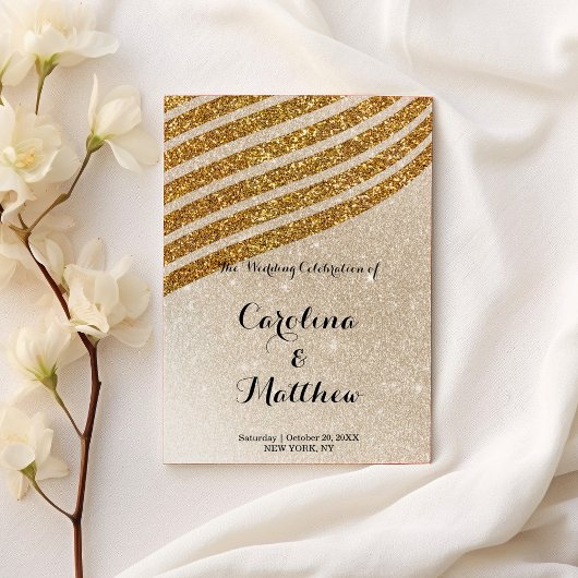 Programme Mariage de glam à gradient de parties scintillant 