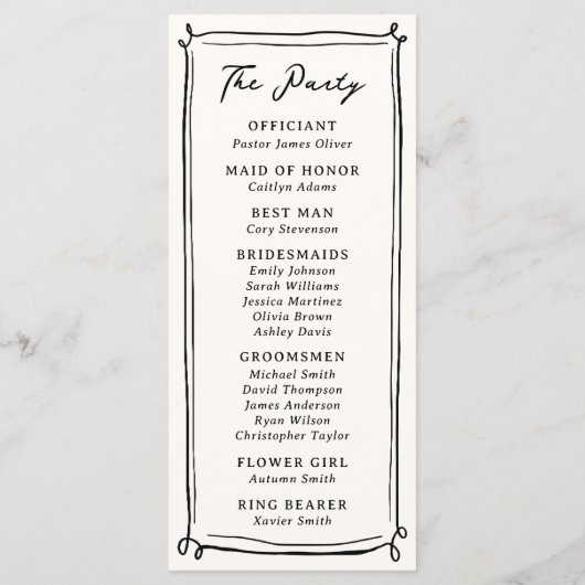 Programme Mariage de gribouillis à main tiré (Dos)