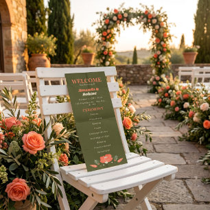 Programme Mariage de jardin floral rétro vintage