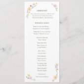 Programme Mariage de la cérémonie Floral Boho Watercolor (Dos)