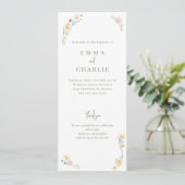 Programme Mariage de la cérémonie Floral Boho Watercolor (Debout devant)