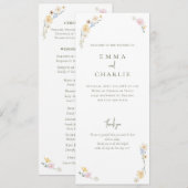 Programme Mariage de la cérémonie Floral Boho Watercolor (Devant / Derrière)