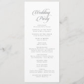 Programme Mariage de longueur de thé calligraphié chic class (Dos)
