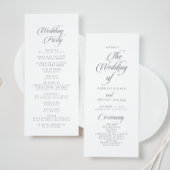 Programme Mariage de longueur de thé calligraphié chic class