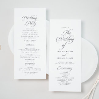 Programme Mariage de longueur de thé calligraphié chic class
