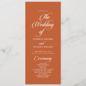 Programme Mariage de longueur de thé de calligraphie en terr (Devant)