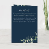 Programme Mariage de l'Ordre de cérémonie Eucalyptus de la M (Dos)